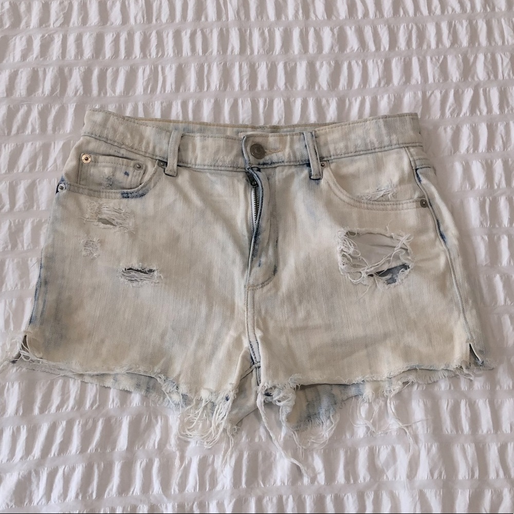 TNA Faded Wash Distressed Jean Shorts